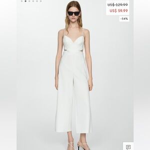 Mango white jumpsuit- new